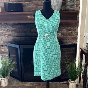 Tahari teal colored dress.